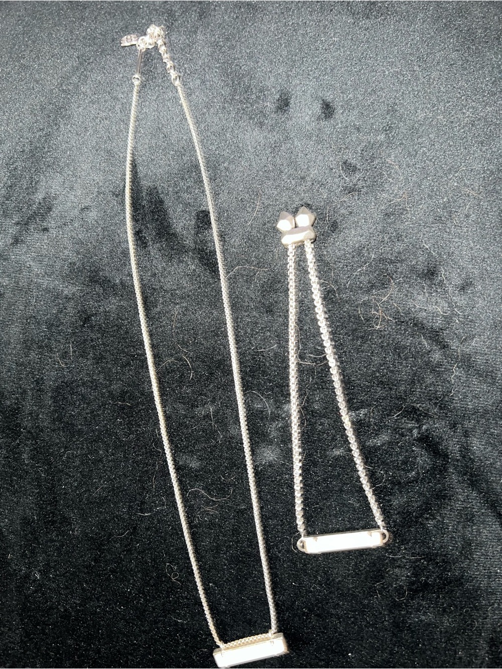 Kendra Scott Silver-Tone White Bar Necklace